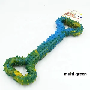Interactive multi color chew toy bone shaped  for aggressive chewer