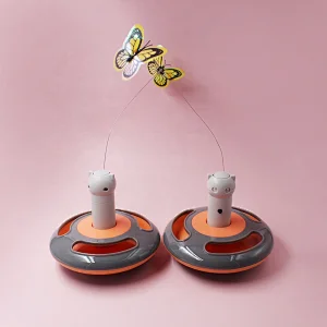 Butterfly 360 Rotate Cat Teaser  Electronic Toys Two Function With Ball