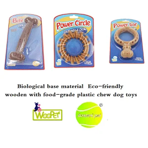Biological Base Material Eco-Friendly Wooden With Food-Grade Plastic Chew Dog Toy