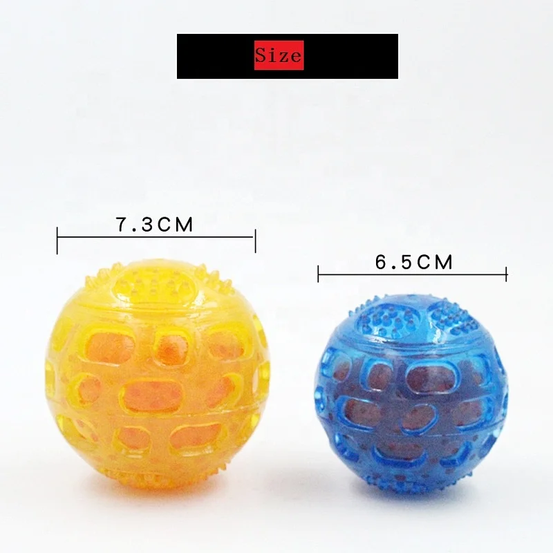 Dog Chew Toy Toothbrush  Coolable Squeaky Ball Teeth Cleaning Dogs Teether Cooling Summer Chew Toys