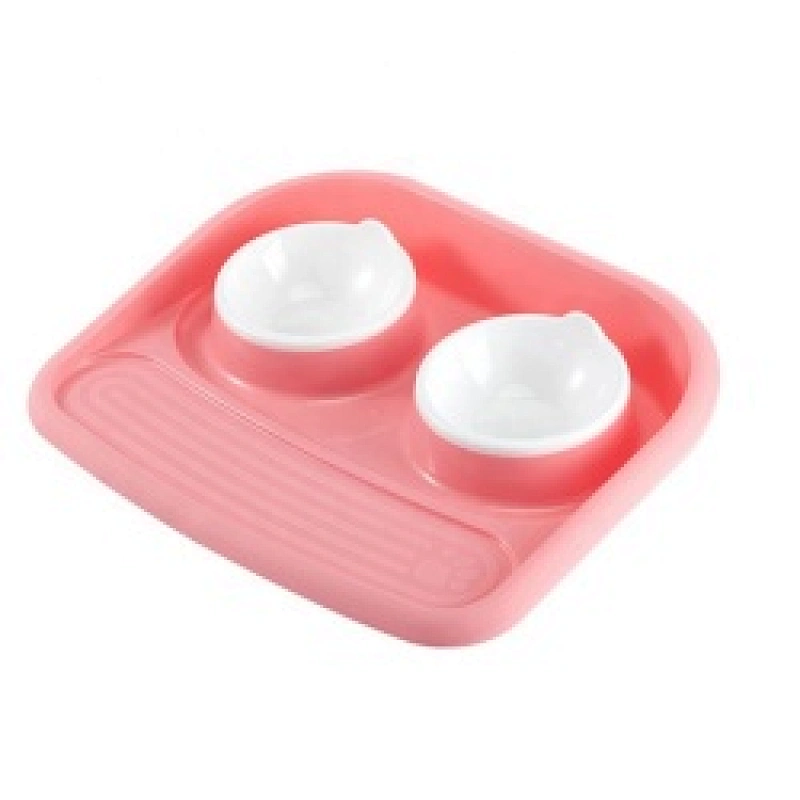 Dog Bowls Water and Food Feeder With Non Spill Skid Resistant Mat for Pets Raised Cat Bowl