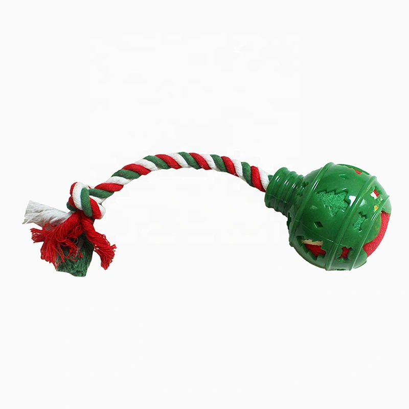 Christmas Dog Cotton Rope TPR Toy  Tooth Cleaning Pet Chew Toy Interactive Toy Sets