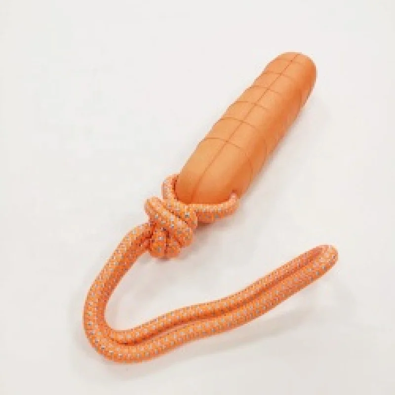 Swing And Fling Durable Eva Foam Rope Sausage Shape Dog Toy Larger Dogs Interactive Training Toy