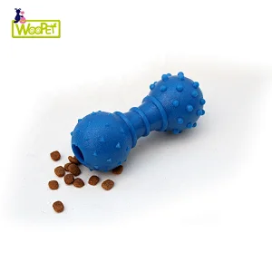 Dog Toy Barbell Leakage Food Feeder Treat Chew Toy Interactive Dog Chew Toys