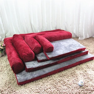 High quality fluffy washable pet sofa dog beds luxury pet dog beds funny shape