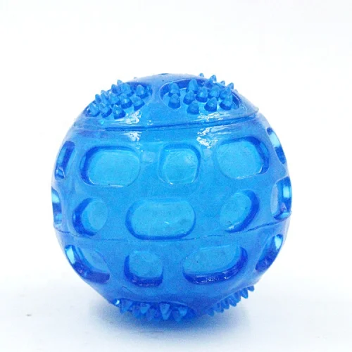 Dog Chew Toy Toothbrush  Coolable Squeaky Ball Teeth Cleaning Dogs Teether Cooling Summer Chew Toys