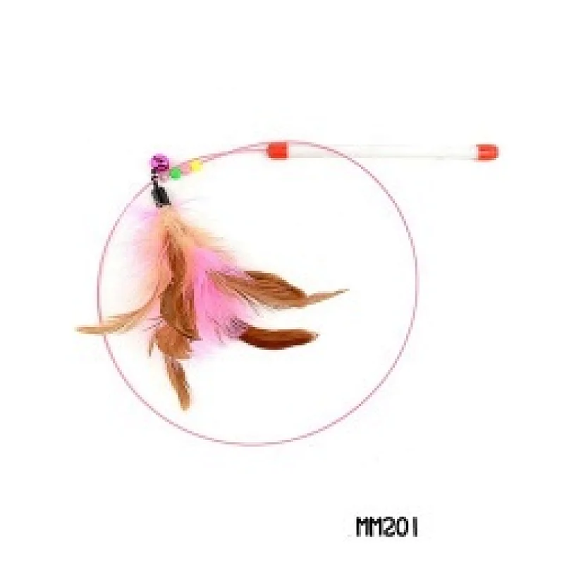 Cat Supplies Toys Steel Wire Retractable Cat Teaser Stick Feather Teasing Cats