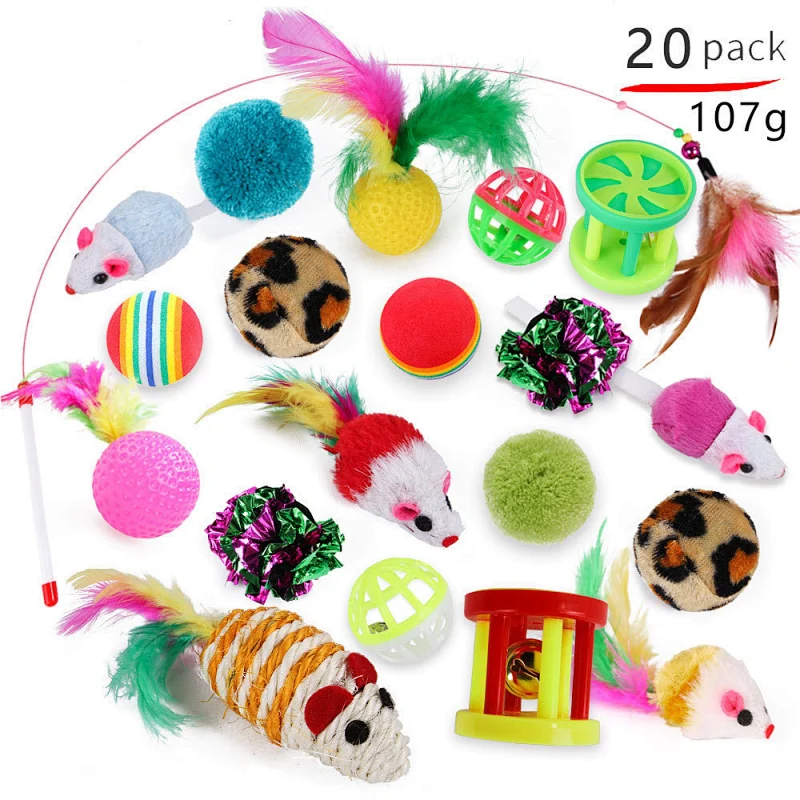 The Mouse House Flippity Fish Interactive Motorised Soft Cat Toy Set Big Hugging Plush