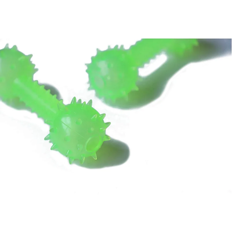 Glow In The Dark Food Leakage Interactive Chew Toys Barbell Shaped  From Dog Toys Manufacturers