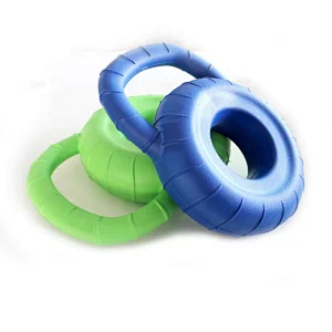 Durable Eva Foam Tyre Shape Dog Toy Larger Dogs Interactive Training Floating Throw Chewing Toy With Handle