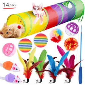 The Mouse House Flippity Fish Interactive Motorised Soft Cat Toy Set Big Hugging Plush