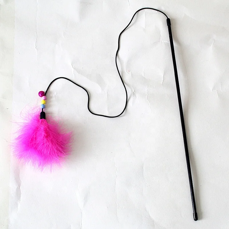 Interactive Cat Toy Cat teaser toy with feather teaser stick