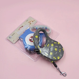 Printed Auto Dog Leash Factory Wholesale Anti-slip Retractable Handle Dog Training Lead 5m
