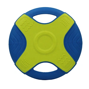 Two Tone Color TPR dog training soft Frisbeed toy flying  disc fetch silicone fun dog interactive pet toy