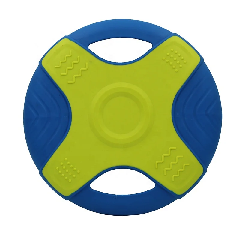 Two Tone Color TPR dog training soft Frisbeed toy flying  disc fetch silicone fun dog interactive pet toy