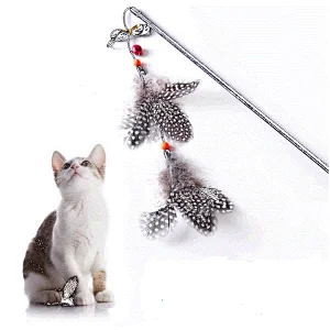 Cat Stick Teaser with Feather and Small Bell