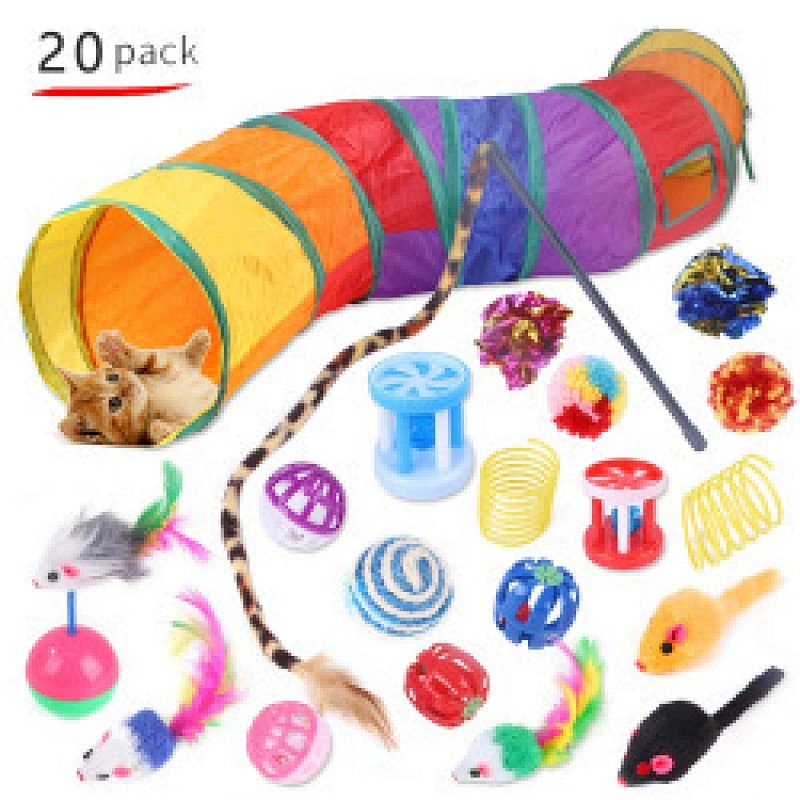 The Mouse House Flippity Fish Interactive Motorised Soft Cat Toy Set Big Hugging Plush