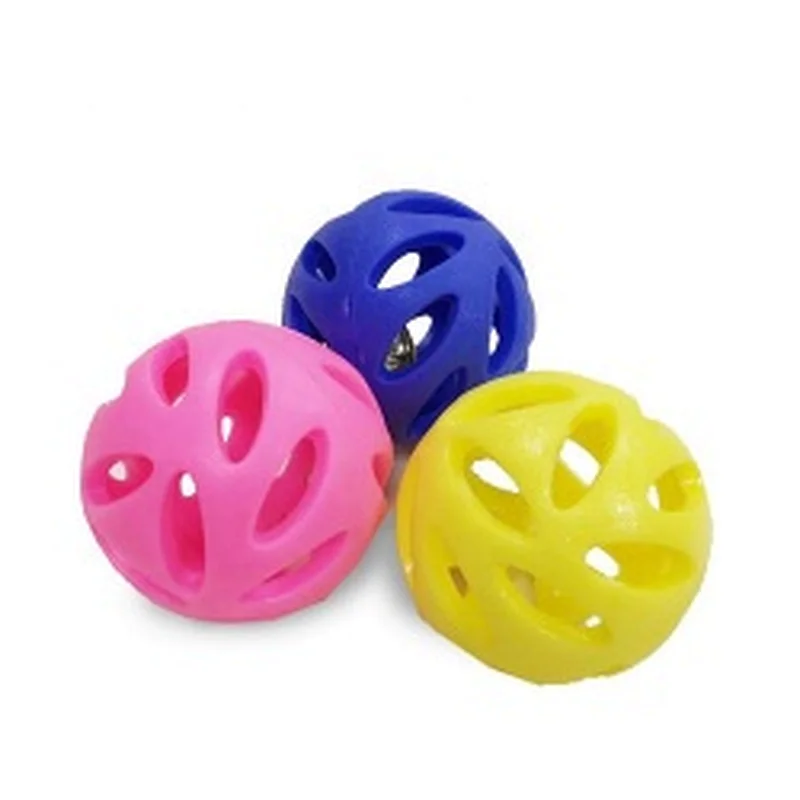Factory Wholesale Custom Dog Chew Toy TPR Hollow Ball with Bell Toy for Cat