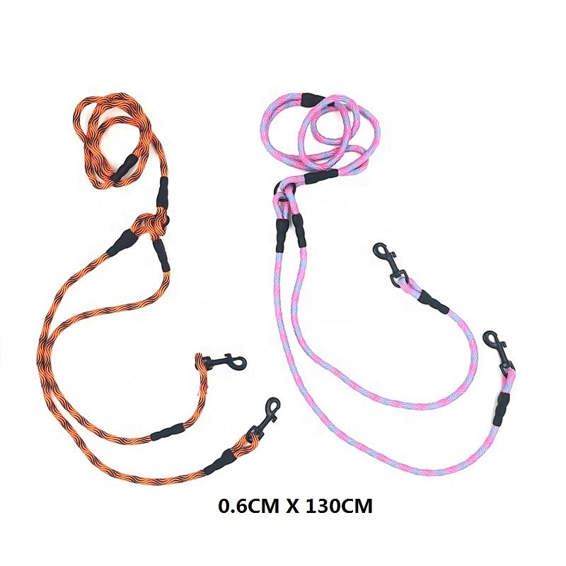 Double Dog Leash Walking Traction Lead Nylon Rope 1x130cm