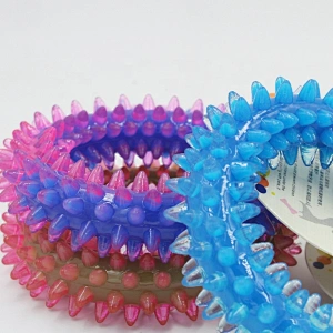 Colorful Molar Teeth Massage Ring TPR Dog Chew Toys Pet Interactive Toy
