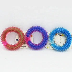 Colorful Molar Teeth Massage Ring TPR Dog Chew Toys Pet Interactive Toy