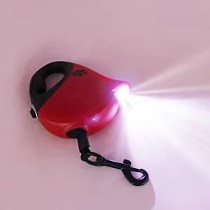 LED Adjustable Retractable Rope Nylon Double Custom Print Logo Luxury Slip Clip Pet Dog Leash 5M
