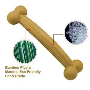 Organic Dog Toy Bamboo Fiber Material  Eco-Friendly Food-Grade Bone Shape Chew Toy For Medium And Large Dog