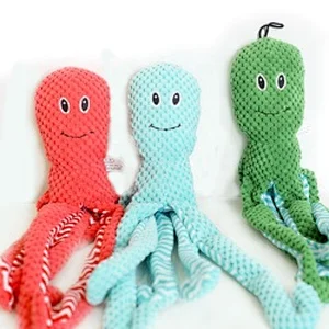 Plush Dog Toy Plush Squeaky Chew Biting Noise Octopus Pet Toy