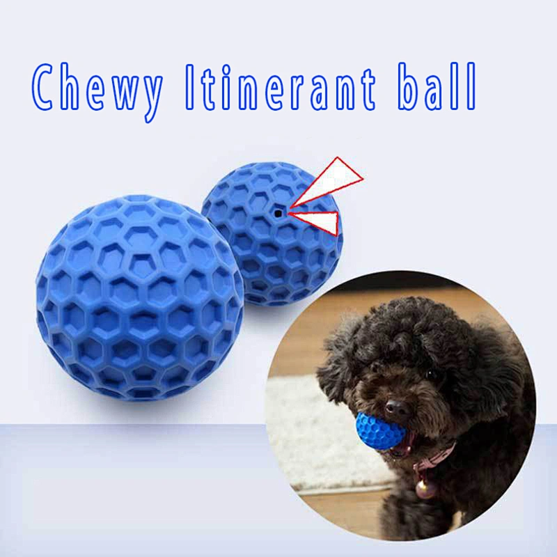 Natural Rubber Squeaky Chewing Ball  Dog Toy 8cm For Aggressive Chewer