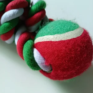 Christmas Dog Cotton Rope Toys Tooth Cleaning Pet Chew Toy Interactive Toy