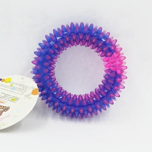 Colorful Molar Teeth Massage Ring TPR Dog Chew Toys Pet Interactive Toy