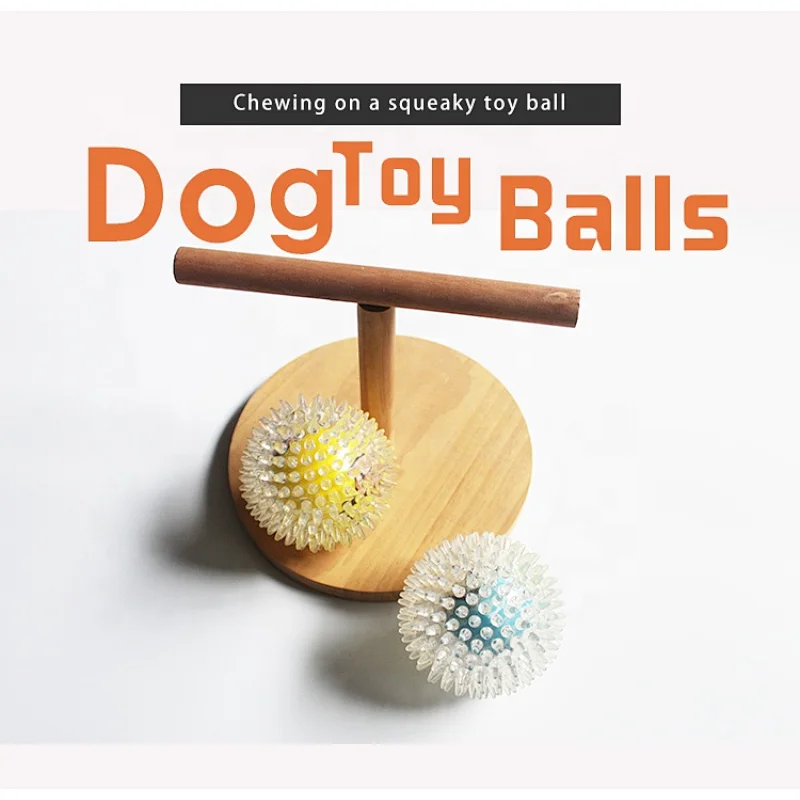 Teething Playing Ball Squeaky Voice Activated Spike Ball Toys Toss and Fetch Toys for Small Medium Cat and Dog toys 2021