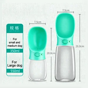 Potable Dog Drinking Water Dispenser Pet Drink Cup Plastic Pet Dog Water Bottle With Hanging Rope
