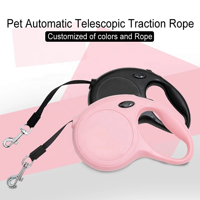 5M Long Dog Walking ABS Pet Automatic Traction Lead Rope Telescopic Tractor Solid and Printed