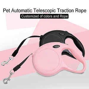 5M Long Dog Walking ABS Pet Automatic Traction Lead Rope Telescopic Tractor Solid and Printed