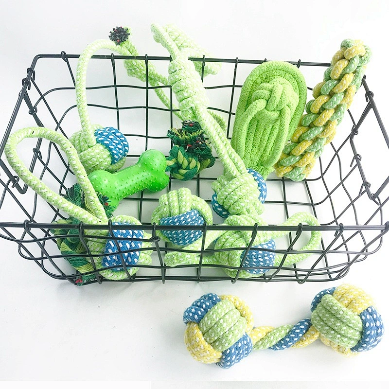 Toy Rope Teething Set Indestructible Cute Plush Dog Chew Rope Toys 9 Pc Set