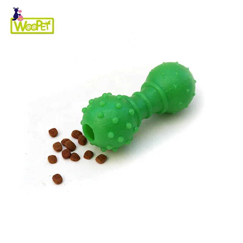 Dog Toy Barbell Leakage Food Feeder Treat Chew Toy Interactive Dog Chew Toys