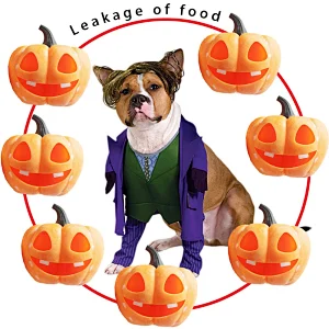 Hand Painting Pet Toy TPR Foam Pumpkin Shape Chicken Flavor Food  Leakage Chew Toy
