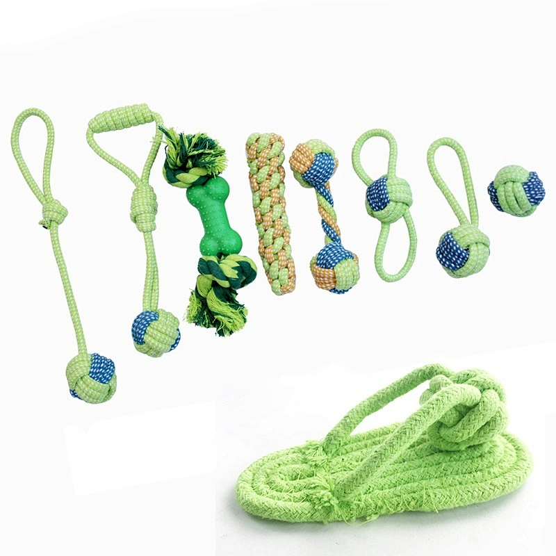 Toy Rope Teething Set Indestructible Cute Plush Dog Chew Rope Toys 9 Pc Set