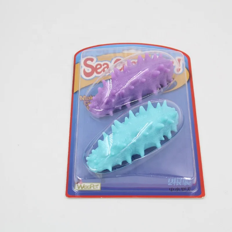 TPR Dog Chew Toy Soft  Cute color Solid  Interactive Pet Toy 1:1 Sea Slug Shape