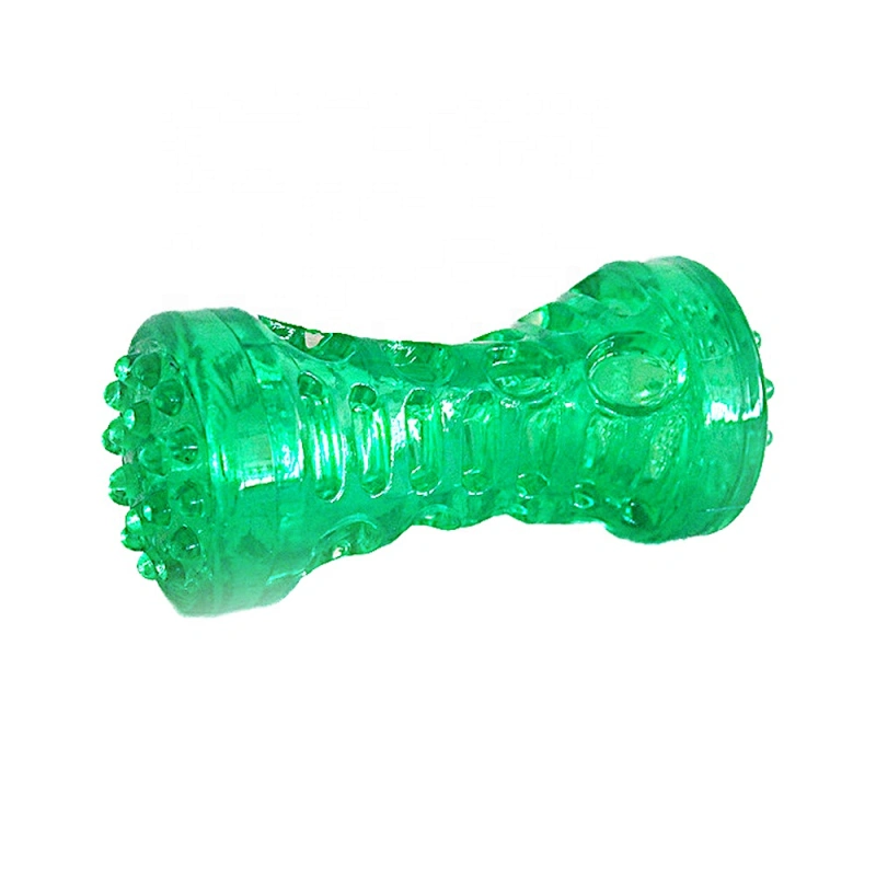 TPR Pet Products Squeak Chew Barbell Dog Toy Wholesale