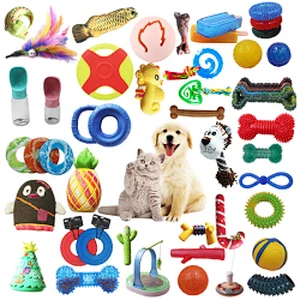 Cheap pet chewy squeaky durable cute indestructible dog toy set