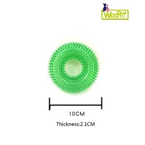 Most popular Eco Friendly Tough Aggressive Pet Chewing Molar Bite Ball Vent Tpr Dog Chew Ring Toy