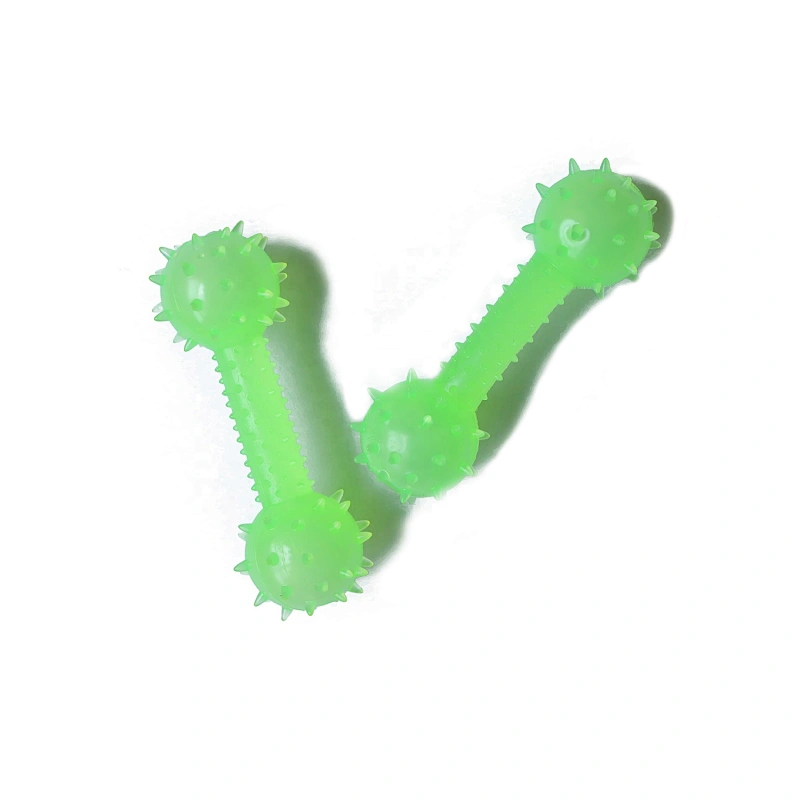 Glow In The Dark Interactive Chew Toys Barbell Shaped  From Dog Toys Manufacturers