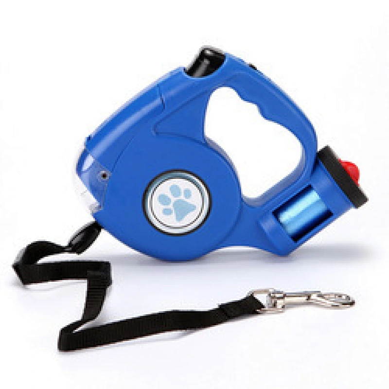 Best Selling Custom Pet Products Automatic Heavy Duty LED Light Retractable Pets Leash With Poop Bag