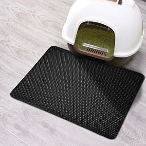 Waterproof EVA Litter Trap Pad Cat Bed Sand Mat Double-Layer Black Pet Litter Mat