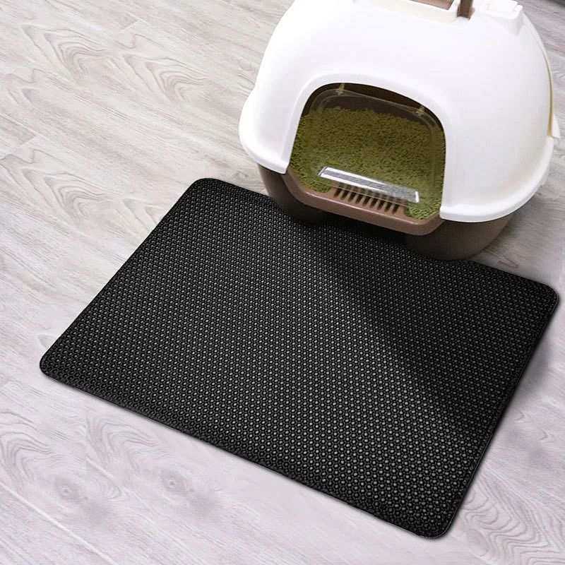 Waterproof EVA Litter Trap Pad Cat Bed Sand Mat Double-Layer Black Pet Litter Mat