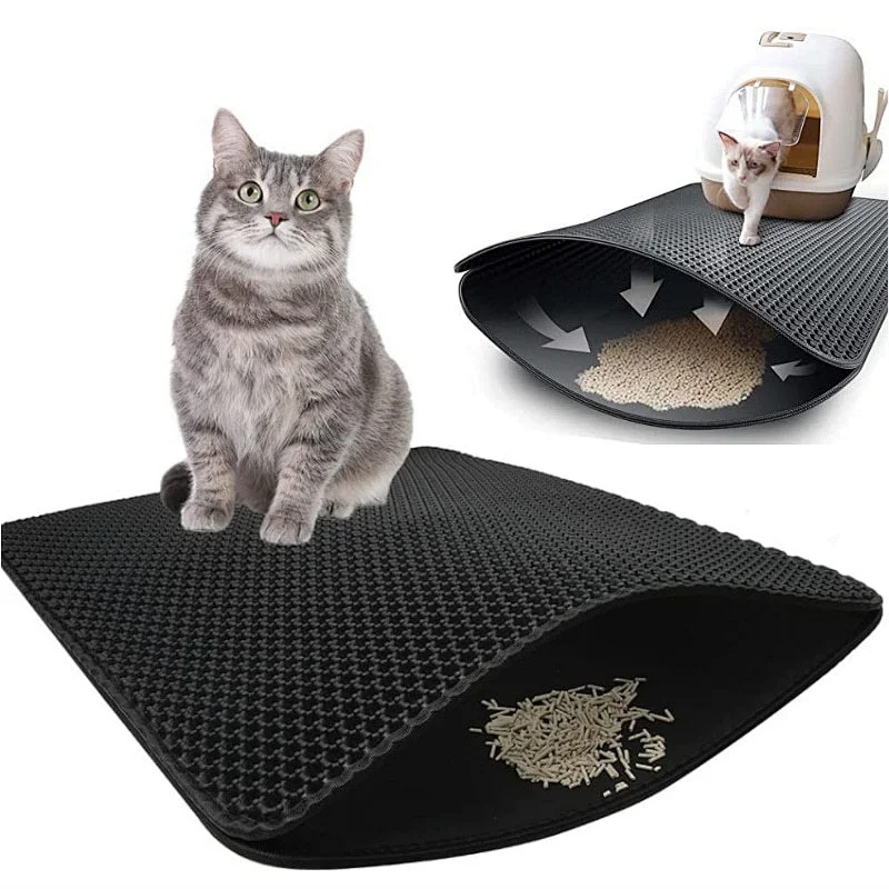 2021 hot selling cat litter mat large EVA doublelayer Anti-dirty Slip Cat Sand Mat Cushion