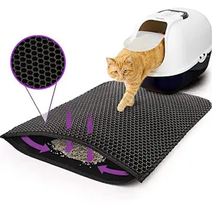 Waterproof EVA Litter Trap Pad Cat Bed Sand Mat Double-Layer Black Pet Litter Mat