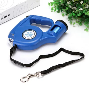 Best Selling Custom Pet Products Automatic Heavy Duty LED Light Retractable Pets Leash With Poop Bag
